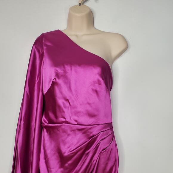 Ieena Mac Duggal Long Formal Evening Dress One Shoulder 26588 Orchid Size 4 NWT - Picture 4 of 13
